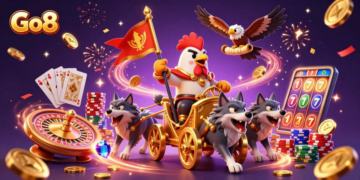 Experience thrilling adventures at Go8 with dynamic casino elements and captivating 3D characters!