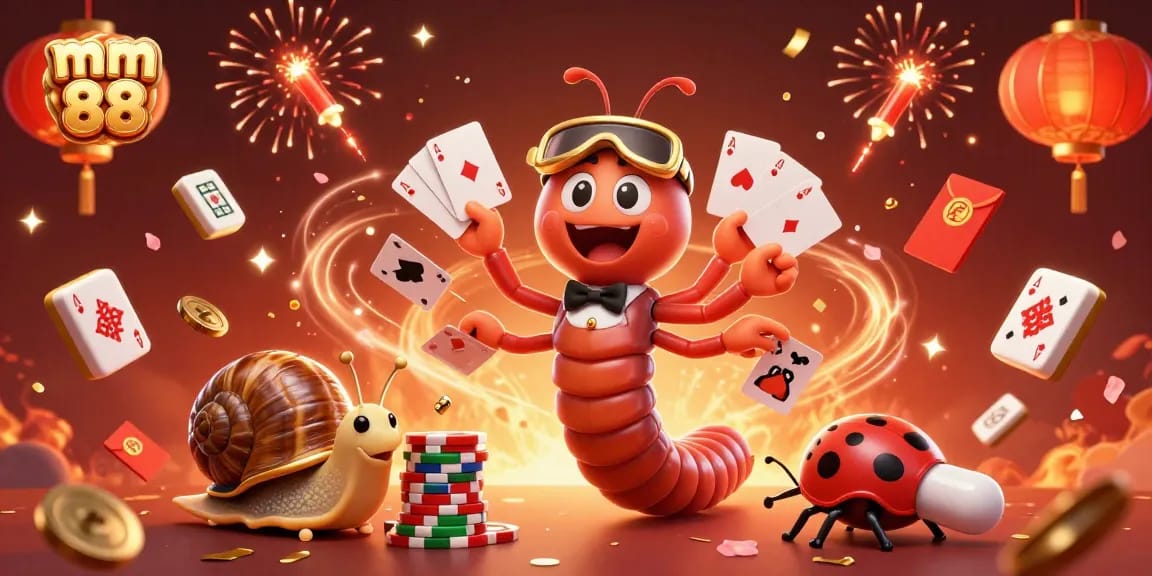 Experience the vibrant excitement of mm 88 with a dynamic scene featuring a cartoon dealer and high-roller action.