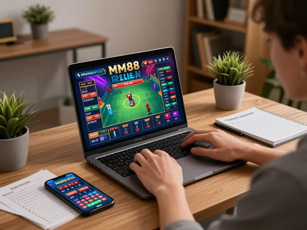 Engaging gameplay on MM88 reisen's online casino platform with strategic notes visible.