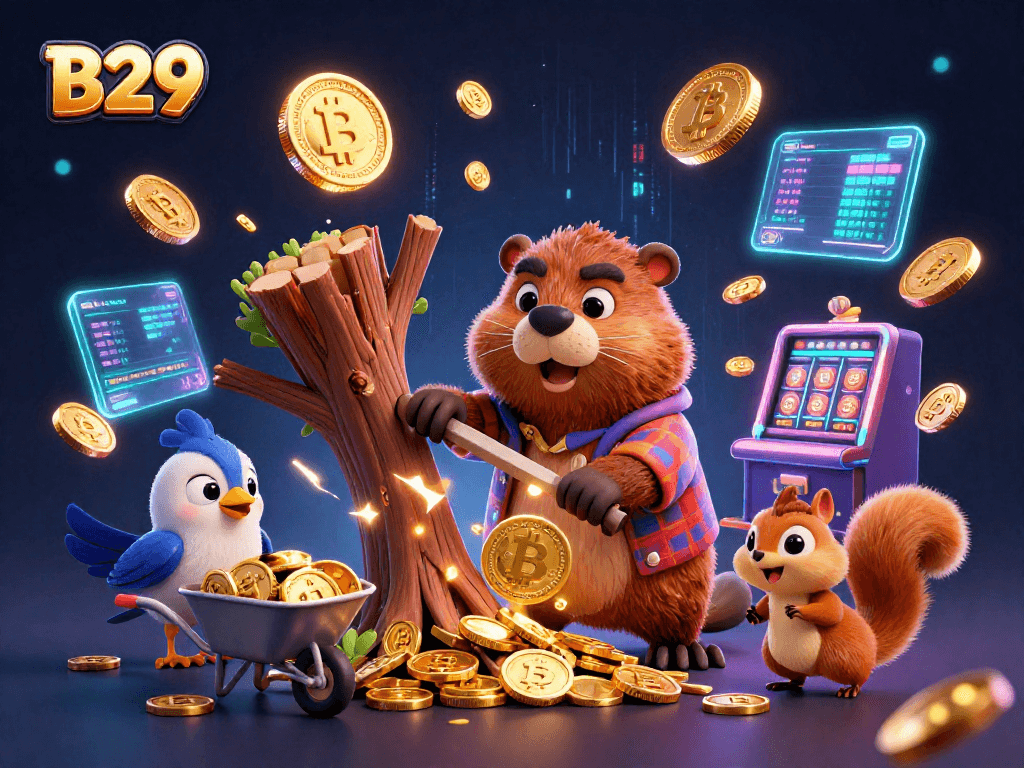 Spin the B29 slots and watch golden coins rain down with animated characters!