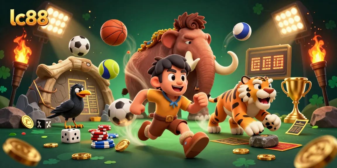 Engage in exciting games at lc88's prehistoric casino with dynamic characters and thrilling elements.
