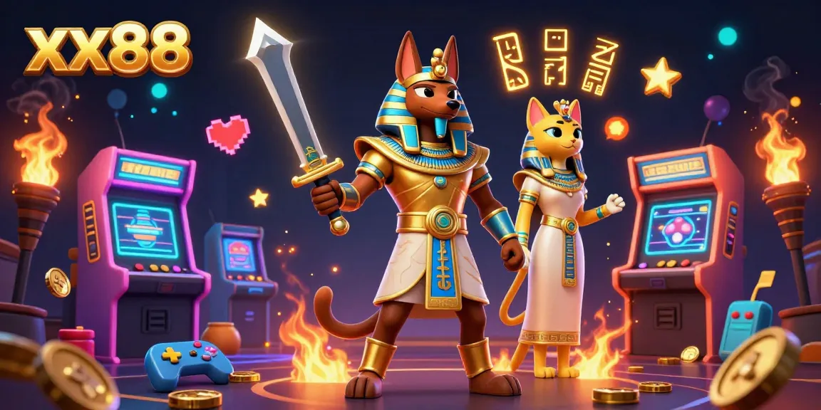Players engage with exciting xx88 casino games, featuring vibrant characters and dynamic gaming elements in a captivating scene.
