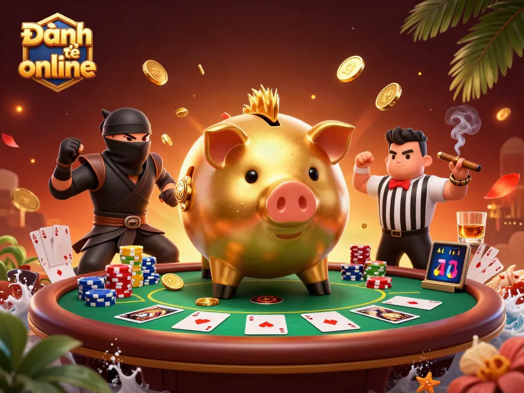Engage with Đánh đề online through dynamic gameplay with high-stakes characters and vibrant casino elements.