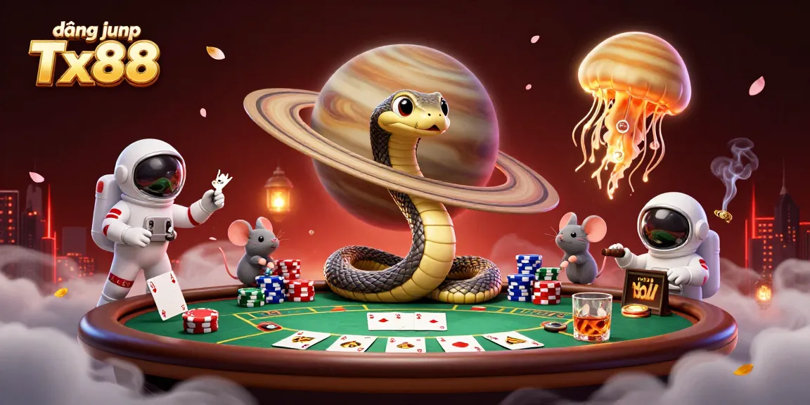Place your bets with đăng nhập Tx88 in this vibrant cosmic casino atmosphere filled with interactive game elements.