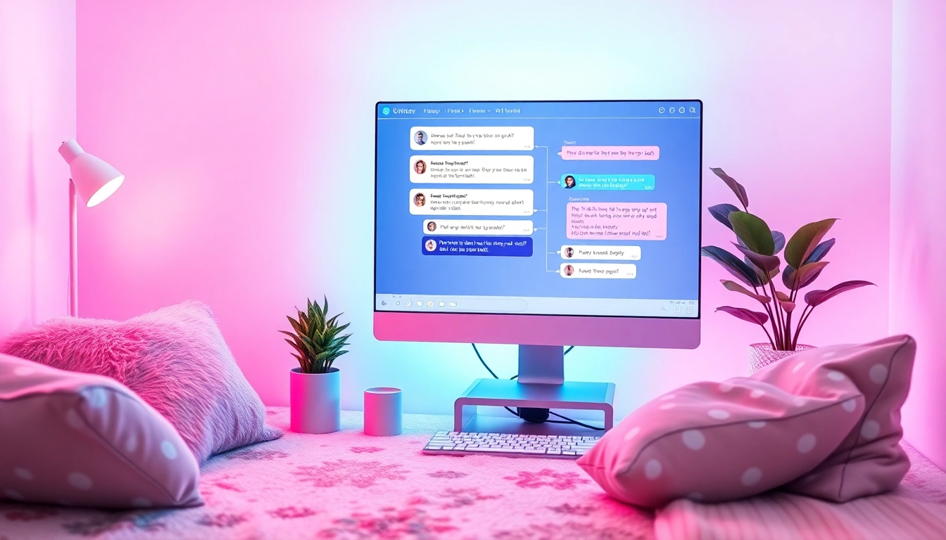 Sexting AI chat interface on a modern computer, showcasing playful digital conversations.