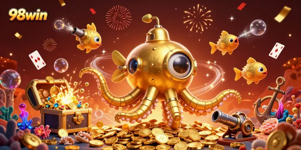 Experience the thrill of winning with 98win in a vibrant underwater casino adventure.