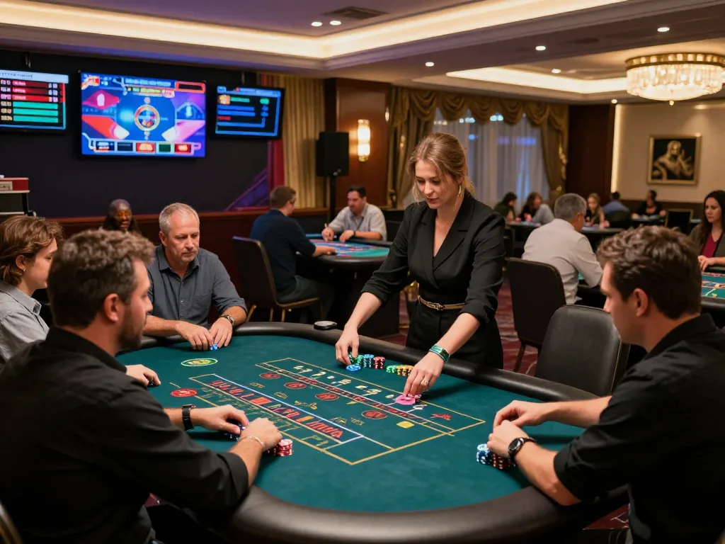 PHPVIP players engaging with professional dealers at a lively live casino table.