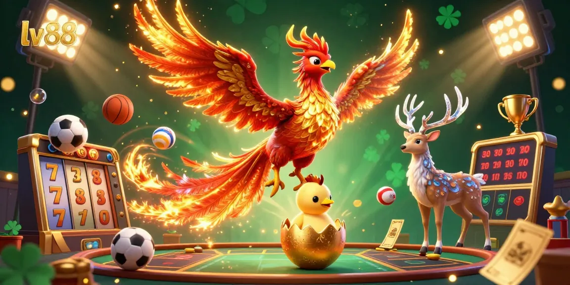 Experience immersive gameplay at lv88 with a stunning 3D phoenix scene, dynamic sports elements, and rich casino graphics.