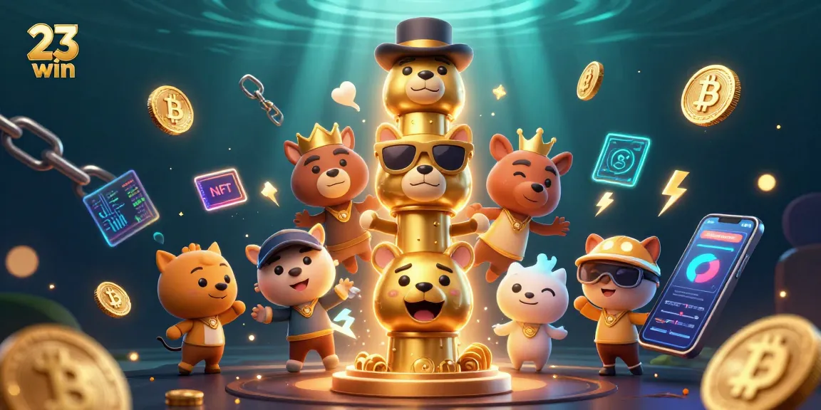 Experience 23 win with vibrant casino elements and 3D animated characters in a thrilling gaming environment.