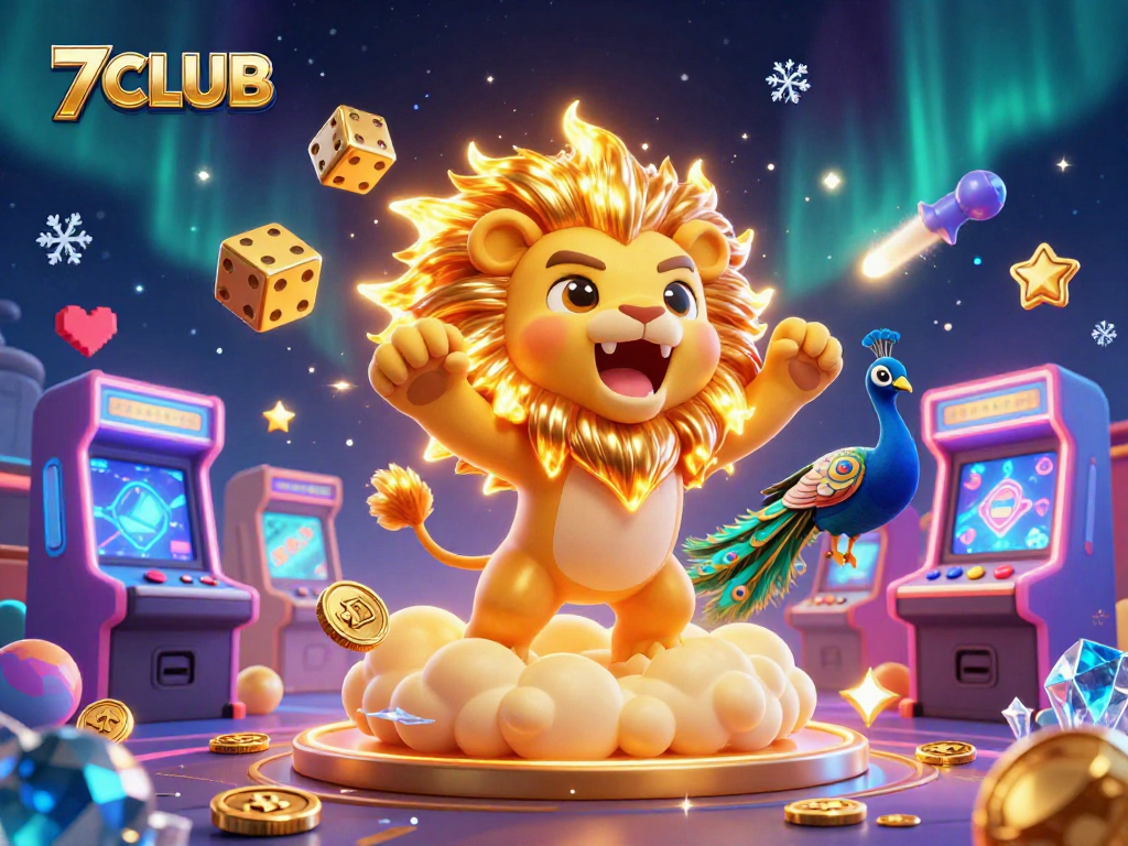 Experience thrilling gaming adventures at 7CLUB with vibrant visuals and dynamic casino elements.