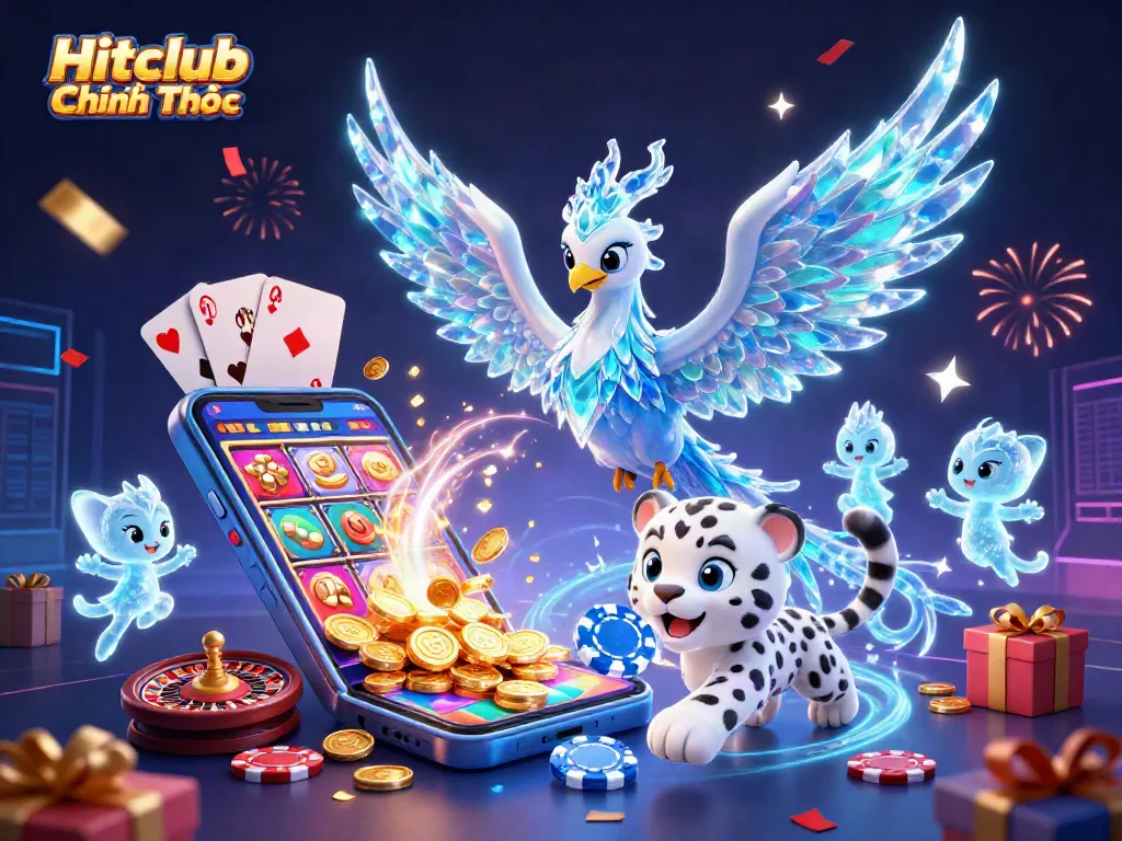 Engage in thrilling gameplay at Hitclub Chính Thức with icy magical elements and dynamic gambling visuals.