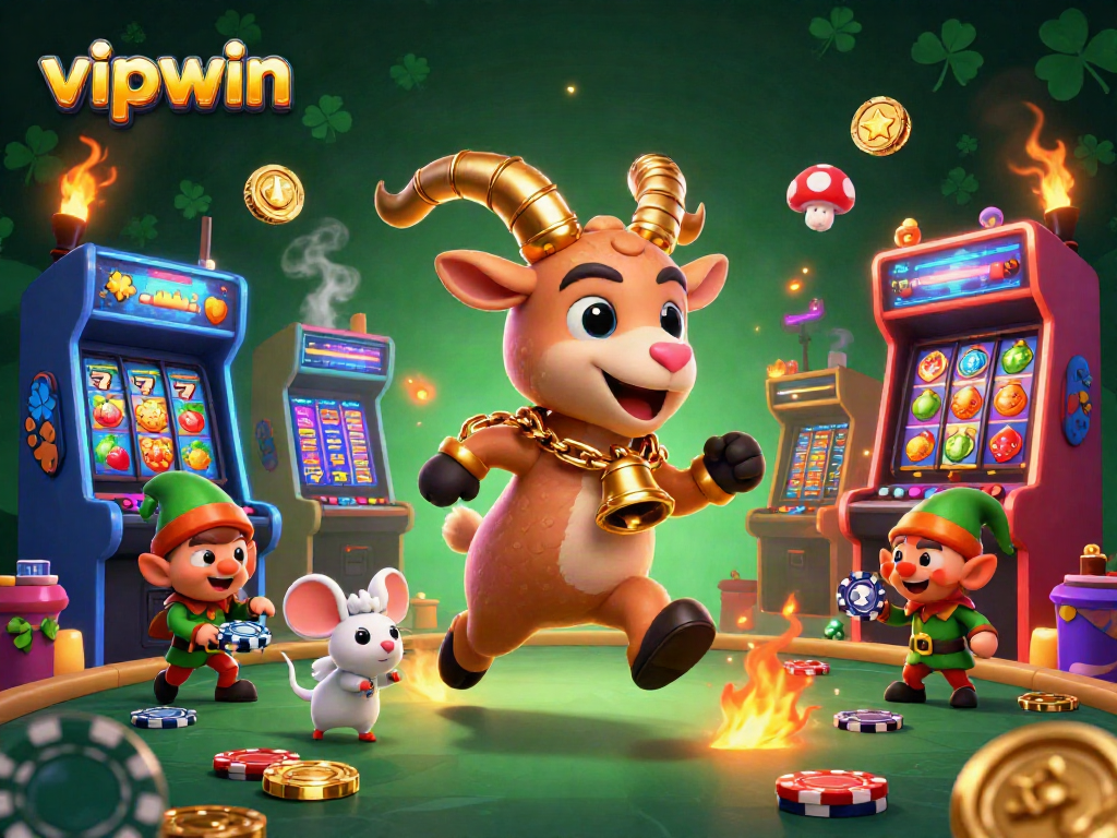 Experience thrilling action at vipwin's vibrant holiday-horror casino illustration.