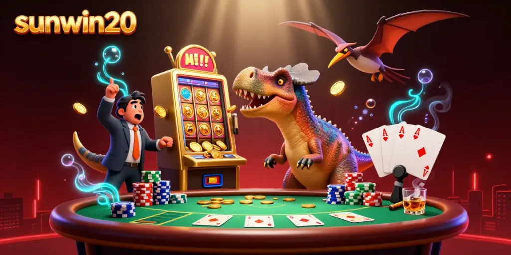 Experience the excitement of sunwin20 as a pachycephalosaurus hits the jackpot at an online casino.