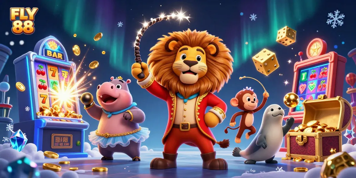 Experience thrilling excitement at FLY 88 with vibrant 3D characters and dynamic casino elements.