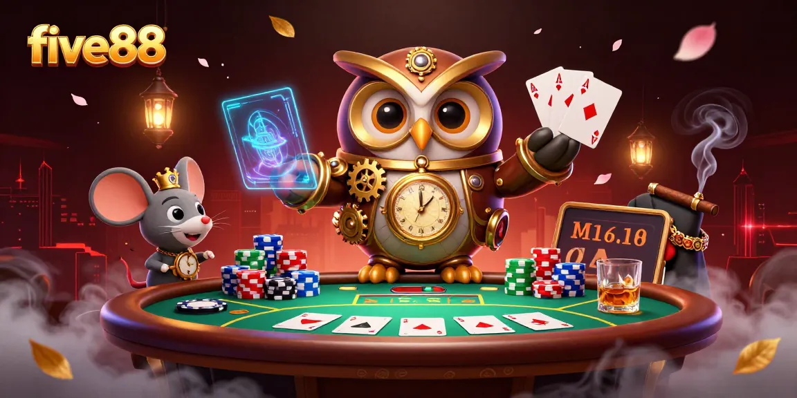 five88 showcases a thrilling casino adventure with a steampunk owl and poker elements, pulling players into action