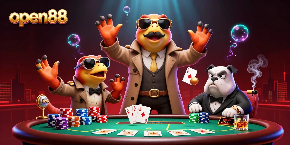 Experience the thrill of open88 in a playful scene where raptors disguise themselves to enter a VIP casino lounge.