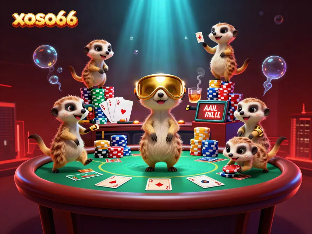 Experience excitement with xoso66's meerkat casino, showcasing poker action and vibrant visuals.