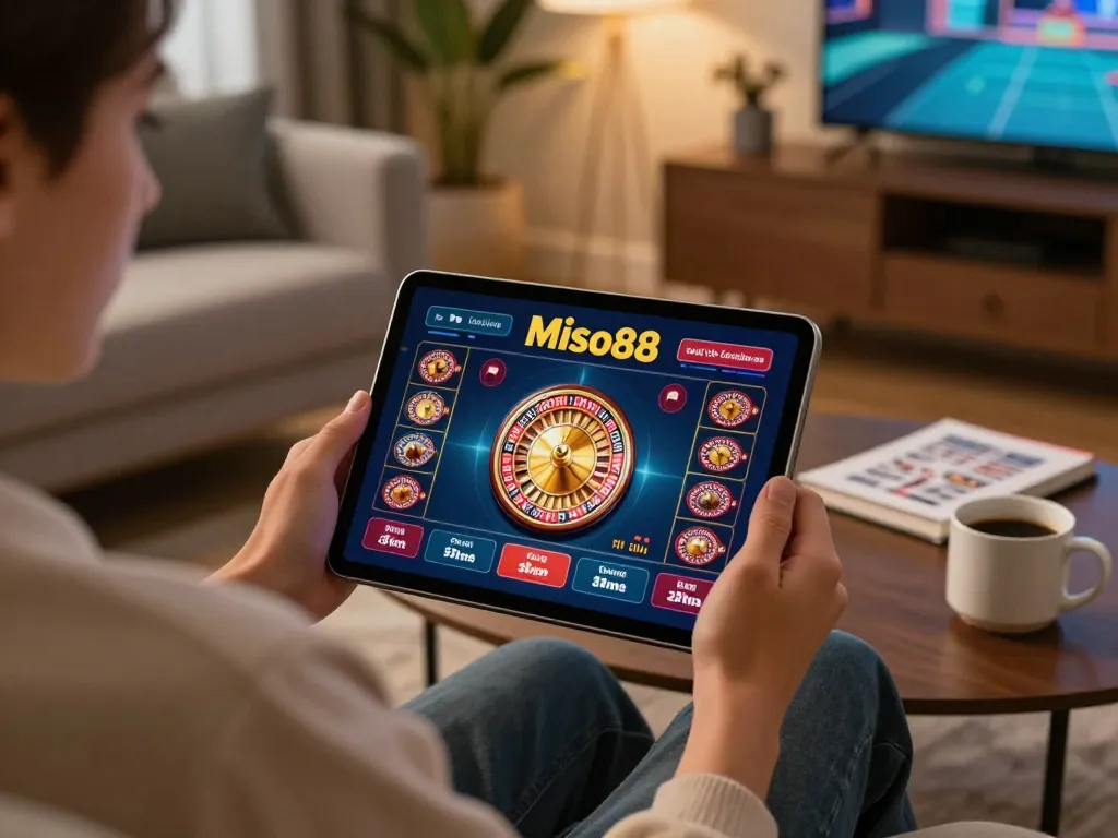 Miso88 online betting experience with player engaging in live roulette from home