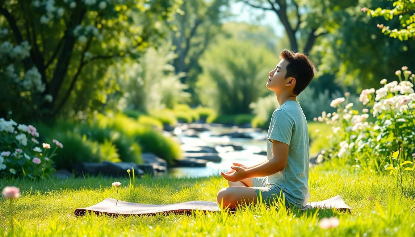 Explore mental health tips through a serene depiction of mindfulness in a tranquil garden.