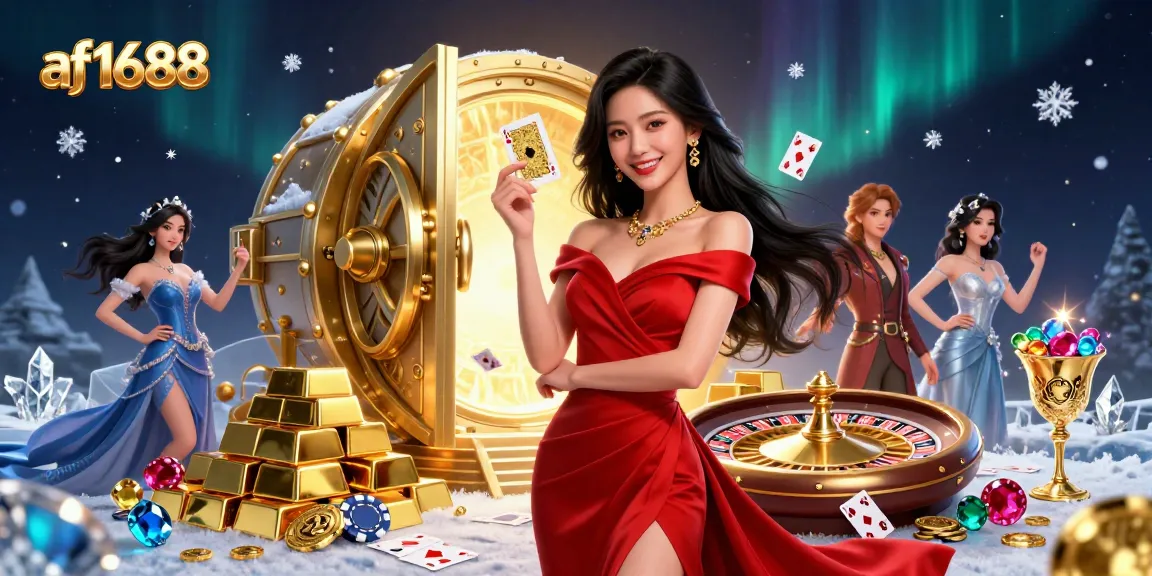 Experience thrilling gameplay at af1688, where a stunning woman engages with a golden roulette wheel.