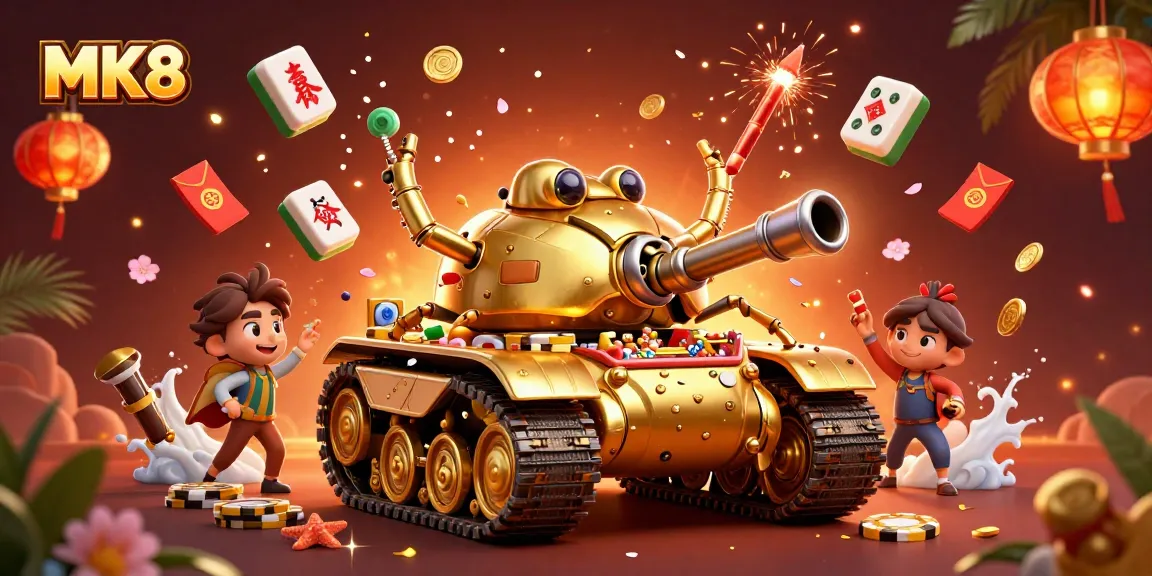 Experience exciting gameplay with MK8's unique golden beetle tank casino illustration.