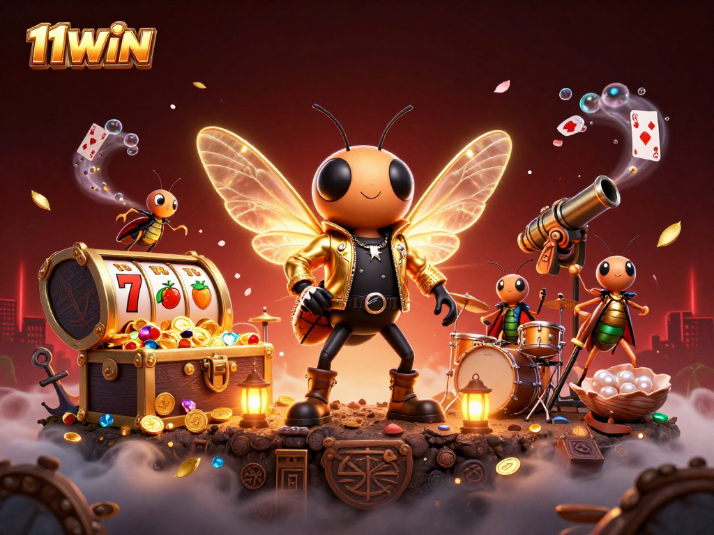 Enhance your gaming experience with 11WIN's vibrant casino world, featuring dynamic slot game elements.