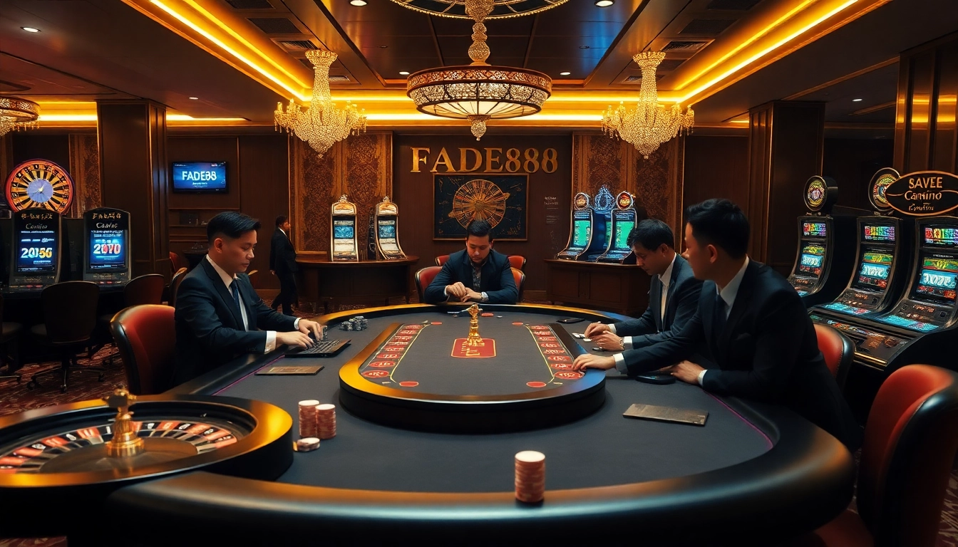 Experience the thrill of gambling at FIVE88 with luxurious poker tables and vibrant slot machines.