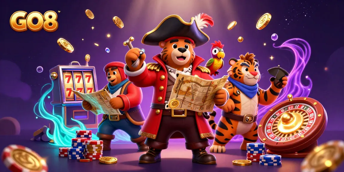 Spin to win at GO8 with vibrant casino characters and thrilling gaming elements.