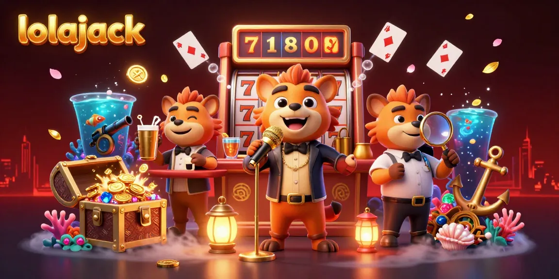 Experience the excitement at lolajack casino with vibrant hyenas mixing drinks and telling jokes.