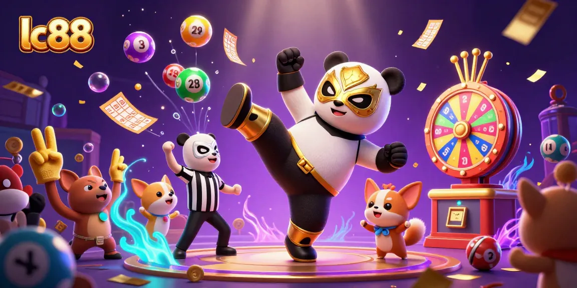 Experience exciting gameplay at lc 88 with vibrant lottery balls and animated spectators cheering.